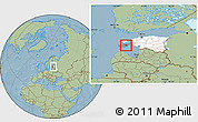 Savanna Style Location Map of Valjala, highlighted country, highlighted parent region, within the entire country, hill shading