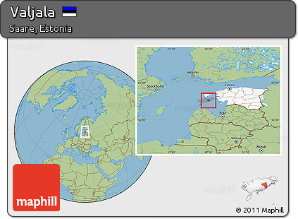 Savanna Style Location Map of Valjala, highlighted country, highlighted parent region