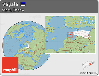 Savanna Style Location Map of Valjala, highlighted country, highlighted parent region