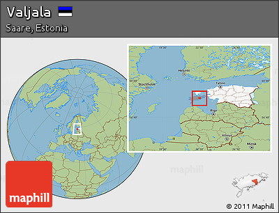 Savanna Style Location Map of Valjala, highlighted country, highlighted parent region