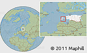 Savanna Style Location Map of Valjala, highlighted country, hill shading