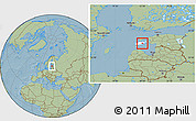 Savanna Style Location Map of Valjala, highlighted parent region, hill shading