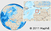 Shaded Relief Location Map of Valjala, highlighted parent region
