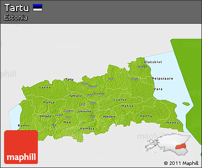 Physical 3D Map of Tartu, single color outside
