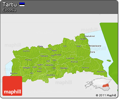 Physical 3D Map of Tartu, single color outside