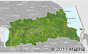 Satellite 3D Map of Tartu, lighten, desaturated