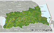 Satellite 3D Map of Tartu, lighten, semi-desaturated