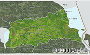 Satellite 3D Map of Tartu, semi-desaturated