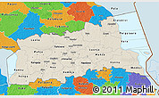 Shaded Relief 3D Map of Tartu, political outside