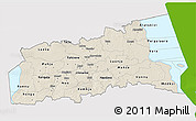 Shaded Relief 3D Map of Tartu, single color outside