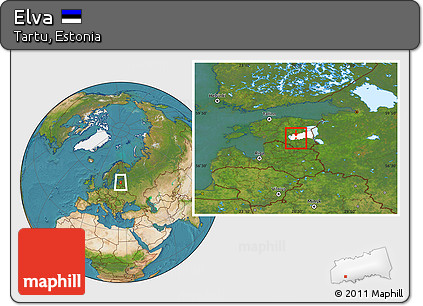 Satellite Location Map of Elva, highlighted parent region