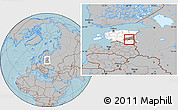 Gray Location Map of Haaslava, highlighted country, highlighted parent region, hill shading