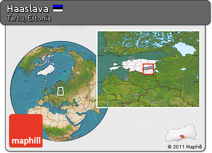 Satellite Location Map of Haaslava, highlighted country, highlighted parent region