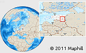 Shaded Relief Location Map of Haaslava, highlighted country