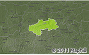 Physical 3D Map of Kambja, darken, semi-desaturated