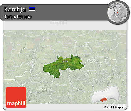 Satellite 3D Map of Kambja, lighten