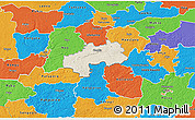 Shaded Relief 3D Map of Kambja, political outside