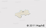 Shaded Relief 3D Map of Kambja, single color outside