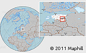 Gray Location Map of Kambja, highlighted country, highlighted parent region, hill shading
