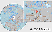 Gray Location Map of Kambja, highlighted parent region, hill shading