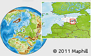 Physical Location Map of Kambja, highlighted country, highlighted parent region, within the entire country