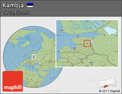 Savanna Style Location Map of Kambja