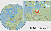 Savanna Style Location Map of Kambja, highlighted parent region, hill shading