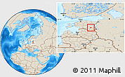 Shaded Relief Location Map of Kambja