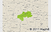 Physical Map of Kambja, shaded relief outside