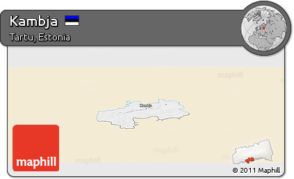 Classic Style Panoramic Map of Kambja, single color outside