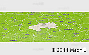 Shaded Relief Panoramic Map of Kambja, physical outside