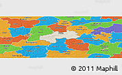 Shaded Relief Panoramic Map of Kambja, political outside