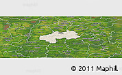 Shaded Relief Panoramic Map of Kambja, satellite outside