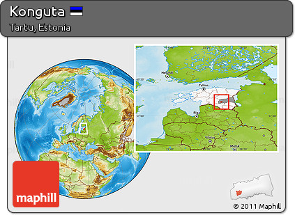 Physical Location Map of Konguta, highlighted country, highlighted parent region, within the entire country
