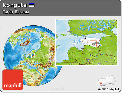 Physical Location Map of Konguta, highlighted country, highlighted parent region, within the entire country