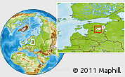 Physical Location Map of Konguta, highlighted parent region, within the entire country