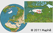 Satellite Location Map of Konguta, highlighted country, highlighted parent region