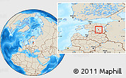 Shaded Relief Location Map of Konguta, highlighted parent region, within the entire country