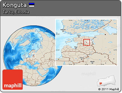 Shaded Relief Location Map of Konguta, highlighted parent region