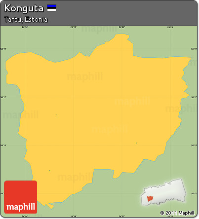 Savanna Style Simple Map of Konguta, single color outside
