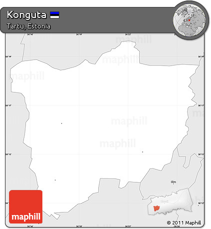 Silver Style Simple Map of Konguta