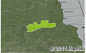 Physical 3D Map of Luunja, darken, semi-desaturated
