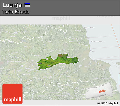 Satellite 3D Map of Luunja, lighten