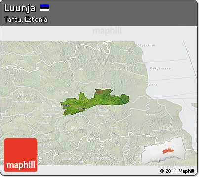 Satellite 3D Map of Luunja, lighten