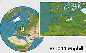 Satellite Location Map of Luunja, highlighted parent region, within the entire country