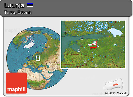 Satellite Location Map of Luunja, highlighted parent region