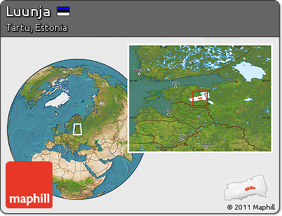 Satellite Location Map of Luunja, highlighted parent region
