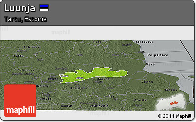 Physical Panoramic Map of Luunja, darken, semi-desaturated
