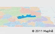 Political Panoramic Map of Luunja, lighten
