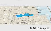 Political Panoramic Map of Luunja, shaded relief outside